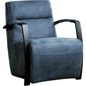 Set van 2 Leren fauteuils Arrival - Kenia Denim (blauw), Nieuw, Ophalen of Verzenden, 50 tot 75 cm, Leer