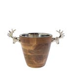 Champagne Koeler hert hout zilver  27x39x24cm, Huis en Inrichting, Woonaccessoires | Overige, Verzenden, Nieuw