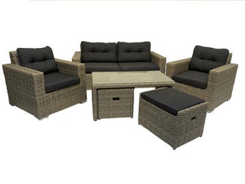 6-persoons Loungeset Garonne Forest Grey | Incl. tafel, Ophalen of Verzenden, Nieuw, 6 zitplaatsen
