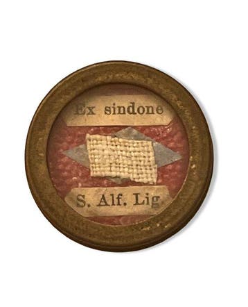 Reliekhouder - Messing, Glas, Textiel - 1800-1850 - Sint