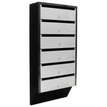 Profirst Brievenbussysteem Quarten 6 voor 6 adressen  zilver, Huis en Inrichting, Woonaccessoires | Overige, Verzenden, Nieuw