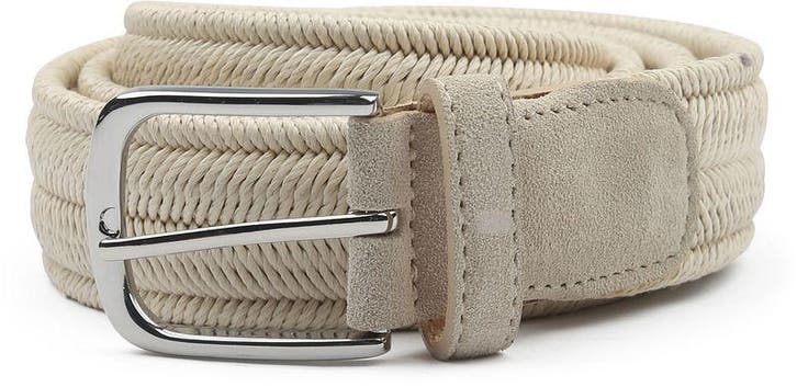 Profuomo Waxed Geweven Riem Ecru maat 95 Heren, Kleding | Heren, Riemen en Ceinturen, Nieuw, Echt leder, Verzenden