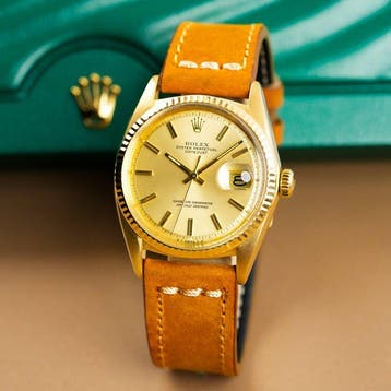 Rolex - Datejust 36 18k Gold Fluted Bezel Stick Dial - 1601, Nieuw