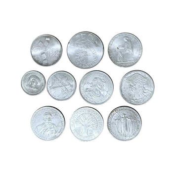 Portugal. 5 + 20 + 50 + 100 + 250 Escudos 1953-1976 (10