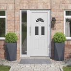 vidaXL Plantenbak 2 pcs Antraciet 40 x 40 x 75 cm Staal, Verzenden, Minder dan 60 cm, Nieuw, Metaal