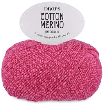 DROPS Cotton Merino Uni Colour - 36 frambozensorbet - Wol/, Ophalen of Verzenden, Nieuw