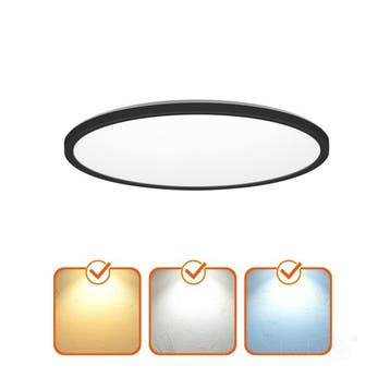 LED Plafondlamp NIVERA CIRCLE 18W Zwart - IP54 - 3CCT 300..., Ophalen of Verzenden, Nieuw