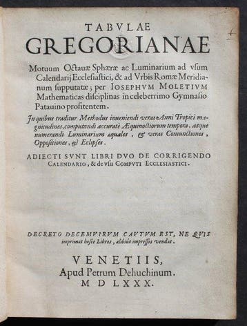 Josephvm Moletivm - Tabulae Gregorianae Motuum Octavae