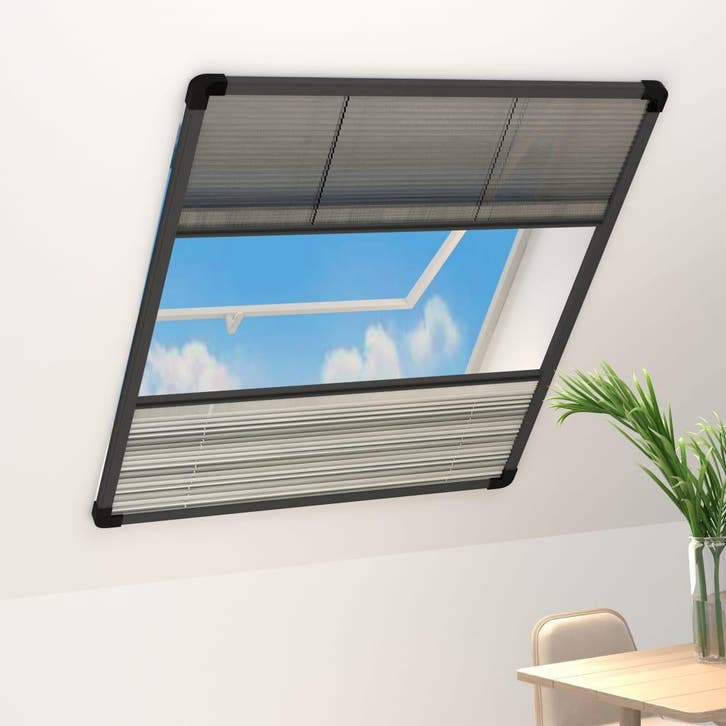 vidaXL Raamhor plissé met verduistering 80x100 cm aluminium, Huis en Inrichting, Stoffering | Gordijnen en Lamellen, Nieuw, Verzenden