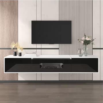 Hoogglans TV-meubel – LED Verlichting en Ruime Opbergruimte, Huis en Inrichting, Kasten | Televisiemeubels, Verzenden, Nieuw