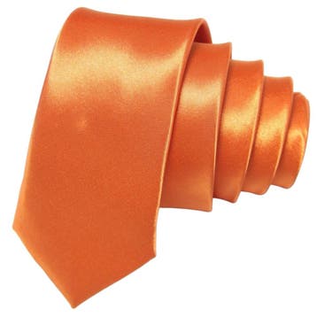 Fako Fashion - Skinny Stropdas - Effen - 145cm - Oranje, Kleding | Heren, Stropdassen, Verzenden, Nieuw