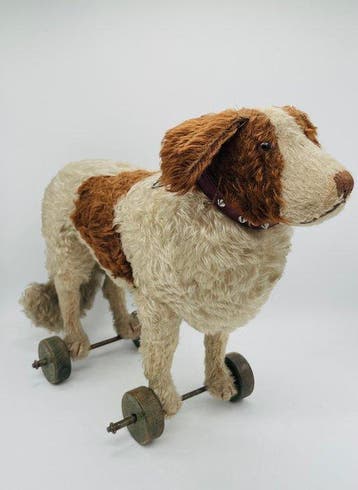 Steiff - Teddybeer St. Bernard pull dog with sound -