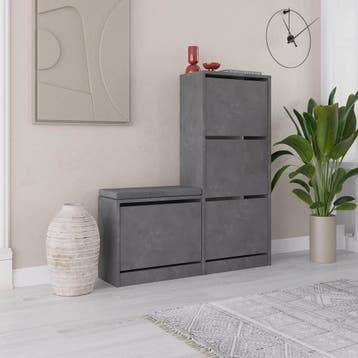 2dekans | Kalune Design Schoenenkast Dude Grijs -, Huis en Inrichting, Kasten | Schoenenkasten, Ophalen of Verzenden, Zo goed als nieuw
