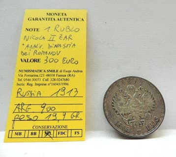 Rusland. Nicholas II. 1 Rouble 1913 / 300th Anniversary of