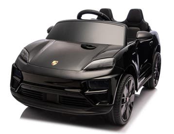 Kinderauto Porsche Macan Turbo, zwart paint, RC, leder, eva, Ophalen of Verzenden, Nieuw