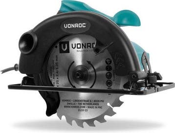 2dekans | VONROC Cirkelzaag 1200W – 185mm – Incl., Ophalen of Verzenden, Zo goed als nieuw, VONROC
