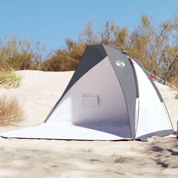 vidaXL Strandtent 268x223x125 cm 185T polyester grijs, Verzenden, Nieuw, Tot en met 2