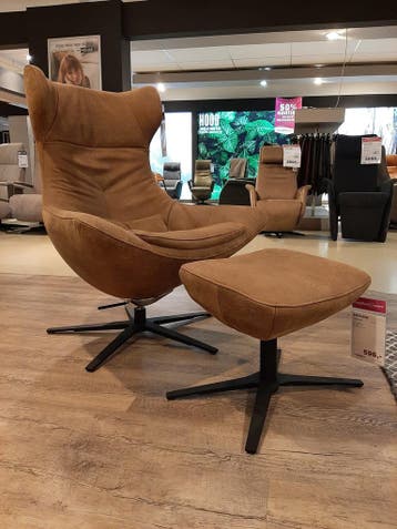 Relaxfauteuil Phylicia incl. hocker **SHOWROOMMODEL**, Nieuw