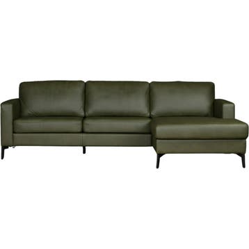 Leren hoekbank Match - 2.5-zits arm links + Longchair arm, 250 tot 300 cm, Bohemian, Industrieel, Modern, Scandinavisch, Hoekbank