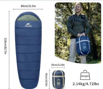 mummie winterslaapzak katoen warm lichtgewicht camping, Verzenden, Nieuw