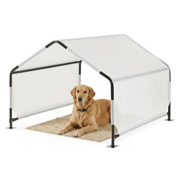 Honden tent Valevali 122x122x90 cm zwart en wit [en.casa], Verzenden, Nieuw