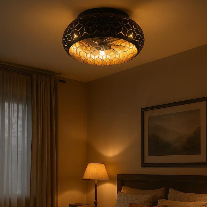 Plafondventilator + Lamp en Afstandsbediening - Webshop, Witgoed en Apparatuur, Ventilatoren, Plafondventilator, Nieuw, Ventilator met afstandsbediening