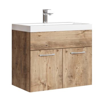 Badkamermeubel Montreal Set 01 60 x 35 cm Kastanje Badmeubel, Verzenden, Nieuw, Wastafelkast