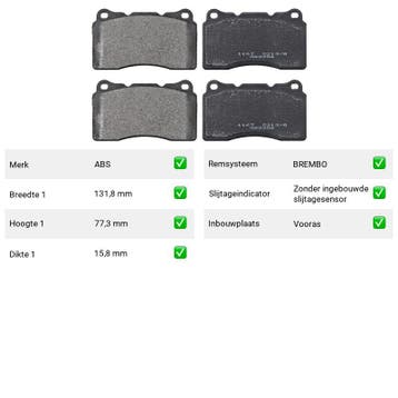Remblokken Vooras Volvo S60 R 2,5 T AWD - ABS 37479, Verzenden, Nieuw, Volvo