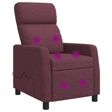 vidaXL Massage Recliner Paars Stof, Verzenden, Nieuw