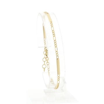 Gouden Figaro schakelarmband, Ophalen of Verzenden, Gebruikt, Overige kleuren, Goud