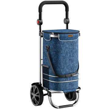 Boodschappentrolley Blauw Alu 56L 31x24x54cm (Voor in Huis), Verzenden, Nieuw