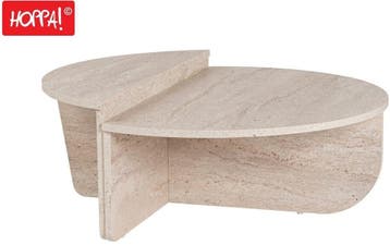 Hoppa! ASHOP-STR-1101TT Salontafel 80x50x37 van 99 voor 39, Huis en Inrichting, Tafels | Salontafels, 50 tot 100 cm, Nieuw, Ovaal