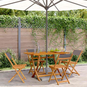 vidaXL Klapstoelen set van 4 stuks, antracietkleurige stof, Verzenden, Nieuw, Hout