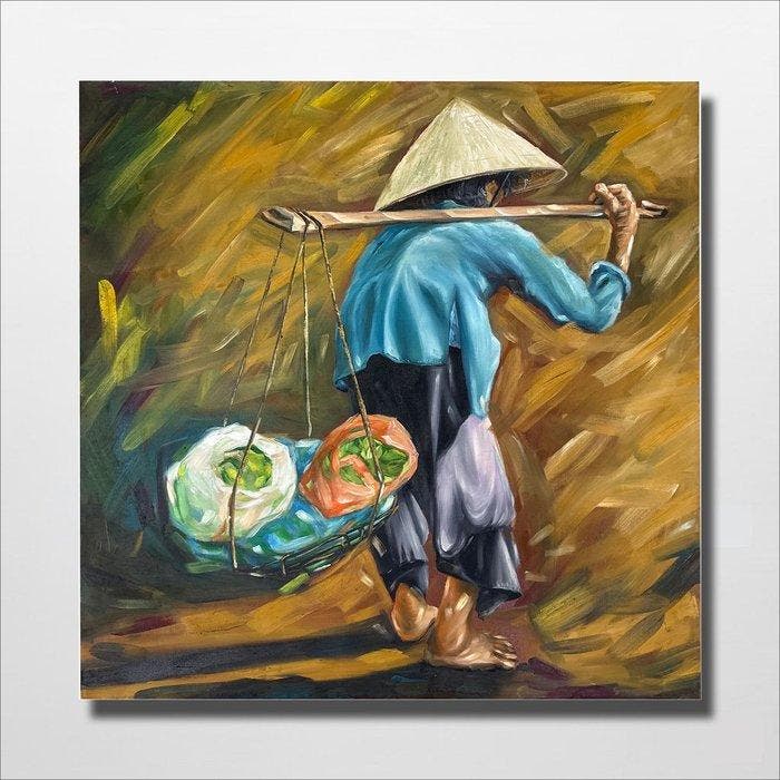 Hung Richard (1966) - Lélégance de leffort 80 80 cm - No, Antiek en Kunst, Kunst | Schilderijen | Modern