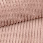 Hoekbank Ribstof Karlo Roze | Universeel | €449,-, Huis en Inrichting, Banken | Bankstellen, Hout, Hoekbank, 200 tot 250 cm, 100 tot 125 cm