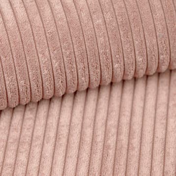 Hoekbank Ribstof Karlo Roze | Universeel | €449,-, Huis en Inrichting, Banken | Bankstellen, Hout, Hoekbank, 200 tot 250 cm, 100 tot 125 cm