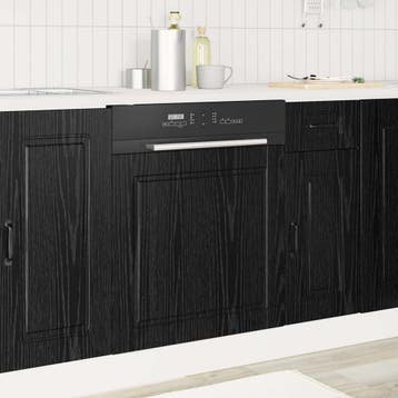 vidaXL Vaatwasserpaneel PORTO Zwart Eiken 60 x 1,5 x 57 cm, Verzenden, Nieuw, Zwart