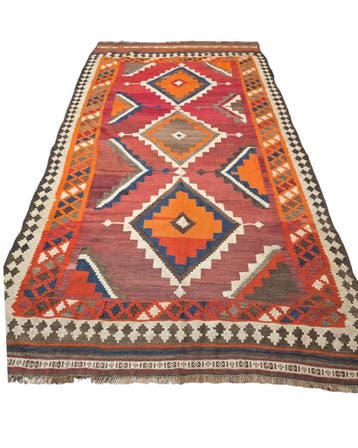 Tribal Kelim kashkay 290x1500 handgeweven wollen vloerkleed, Huis en Inrichting, 200 cm of meer,  Perzisch tapijt kelim killim wollen vloerkleed handgeknoopt 