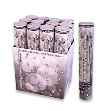 Confetti kanon 30 cm Zilver kleurvast BV per stuk, Verzenden, Nieuw, Feestartikel