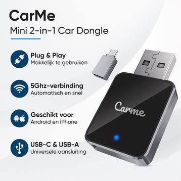 2dekans | CarMe Mini 2-in-1 CarPlay Dongle V2 - Draadloos, Ophalen of Verzenden, Zo goed als nieuw