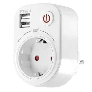 LEDmaxx USB-reisadapter 2100mA draaibaar met kinderbeveil..., Ophalen of Verzenden, Nieuw