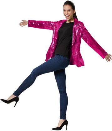 2dekans | Dressforfun Paillettenjas dames pink XXL -, Ophalen of Verzenden, Zo goed als nieuw