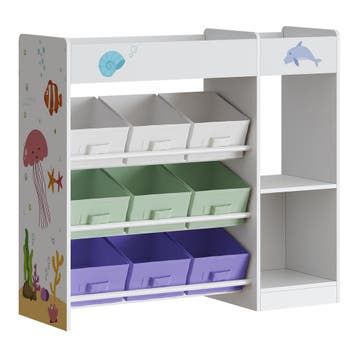 Kinderkast Farusa wit met Aqua Dream motief [en.casa], Verzenden, Nieuw