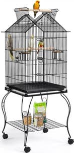 2dekans | Yaheetech Vogelkooi XXL Met Verrijdbaar Onderstel, Dieren en Toebehoren, Vogels | Hokken en Kooien, Ophalen of Verzenden