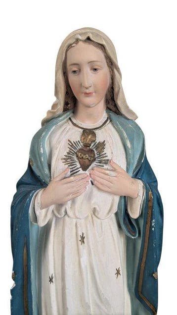 sculptuur, Heilige Maria mit Kind - 50 cm - Gips, Antiek en Kunst