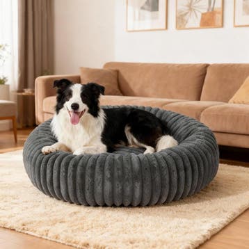 Hondenbed 50cm Donut - Grijs | Retourdeal 33% Korting, Ophalen of Verzenden, Zo goed als nieuw, Pluche