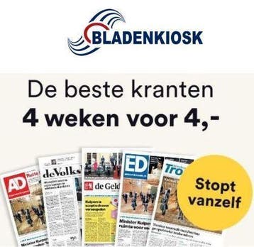 De krant 4, 6 of 8 weken voor 8 euro (stopt vanzelf), Verzenden, Nieuw, Nederland