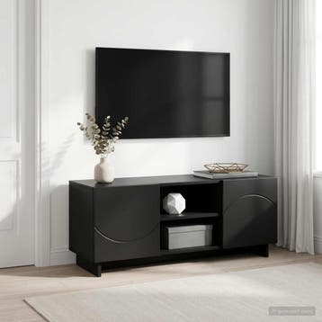 vidaXL TV-standaard 90 x 34,5 x 40 cm Zwart Bewerkt hout, Verzenden, Nieuw, 50 tot 100 cm, Minder dan 100 cm