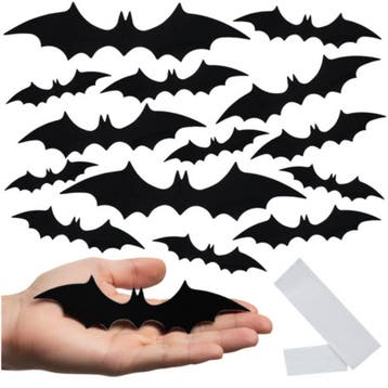 Ruhhy Vleermuis stickers 3D set van 56 stuks zwart Hallow..., Ophalen of Verzenden, Nieuw