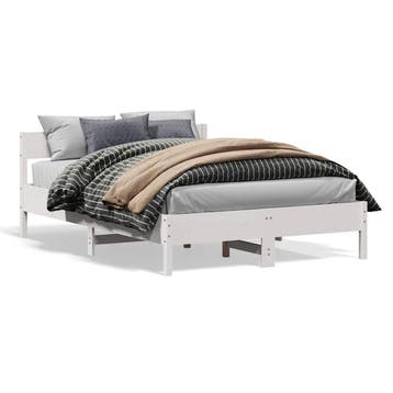 vidaXL Bedframe zonder matras massief grenenhout wit 160x200, Verzenden, Wit, 200 cm, 160 cm